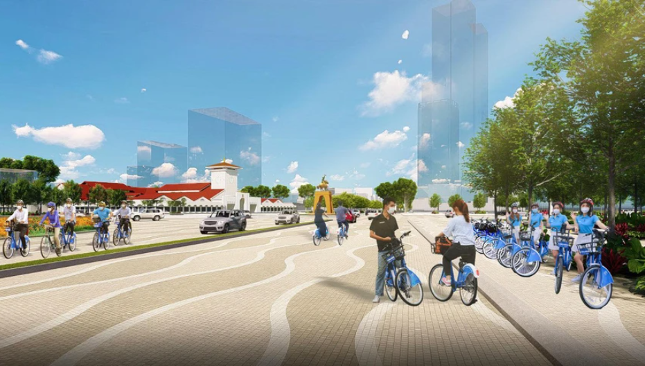 Phối cảnh quảng trường trước chợ Bến Thành vô cùng đẹp mắt đã lộ diện